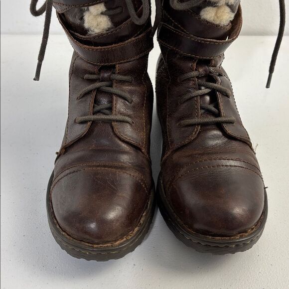 Born Zuniga Women Brown Leather Boots Shearling Lined Harbor Cottage Boho SZ 6.5 - Picture 6 of 13